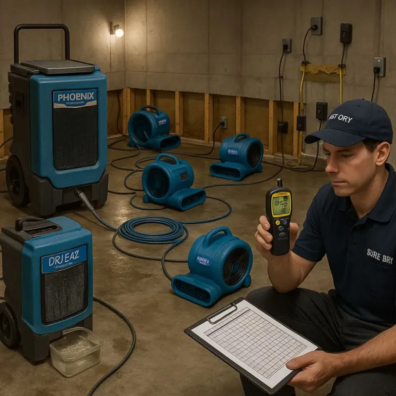 Structural Drying and Dehumidification process in Dublin, OH